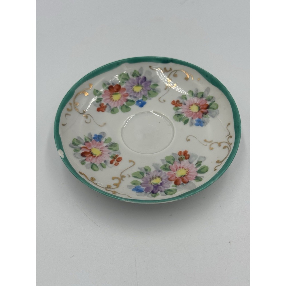Small Porcelain Teal Edge And Daisies